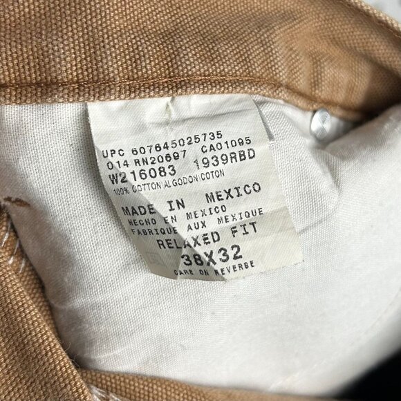 Dickies Carpenter Pants 38x32 Brown Painter Painted Distressed Faded Work Wear - Picture 6 of 7